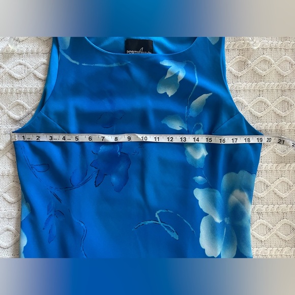 Positive Attitude Beautiful Blue Floral Sleeveless Maxi Dress Women’s size 16 - Picture 12 of 16